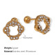 Boucles d'oreilles à tige en or et diamants blancs Image4