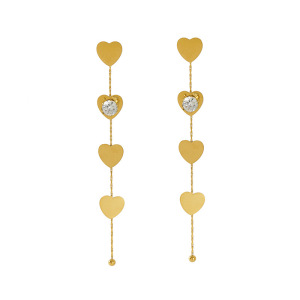 Boucles D'Oreilles Pendantes À Pompon En Acier Inoxydable Étanche Couleur Or h5 