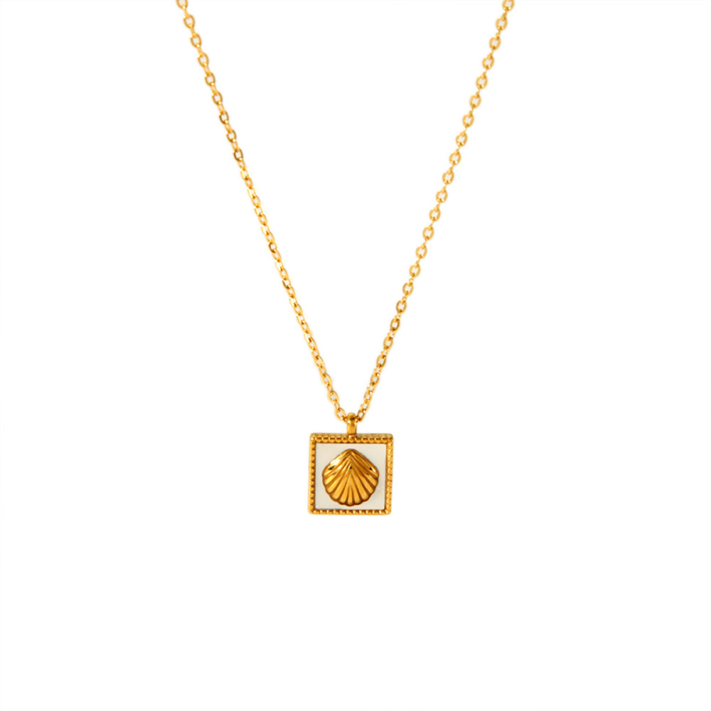 1 Paire De Colliers Pendentifs Unisexes En Acier Inoxydable Doré, Style Géométrique Simple, Étanches, Avec Zircon. h5Image4