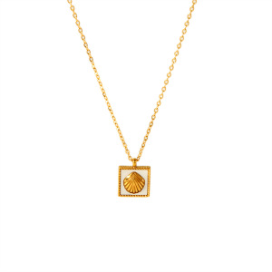 1 Paire De Colliers Pendentifs Unisexes En Acier Inoxydable Doré, Style Géométrique Simple, Étanches, Avec Zircon. h5 Image4