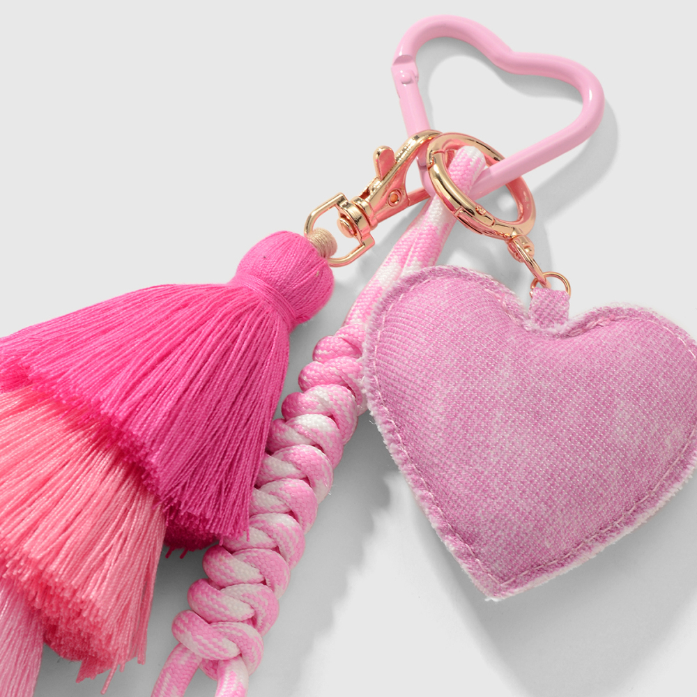 Breloques De Sac En Alliage En Forme De Cœur Et De Pompons Image6