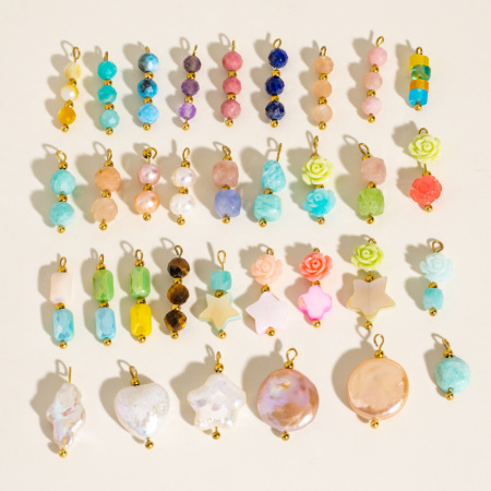 1 paire de pendentifs pour femme en pierres naturelles, série Simple Sweet Droplet