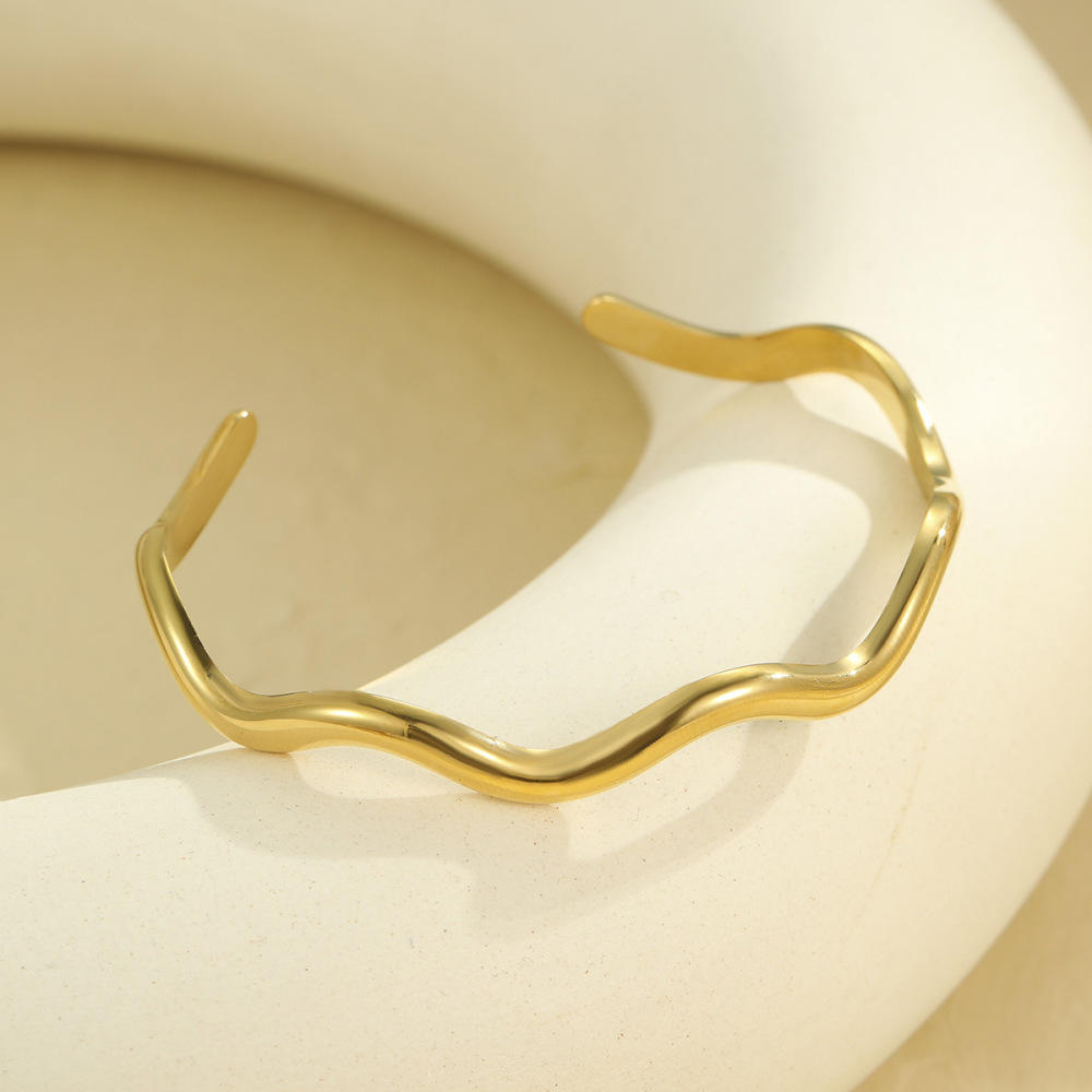 Bracelets Rigides Géométriques Imperméables En Acier Inoxydable Pour Femmes, Collection Quotidienne De Luxe Image5