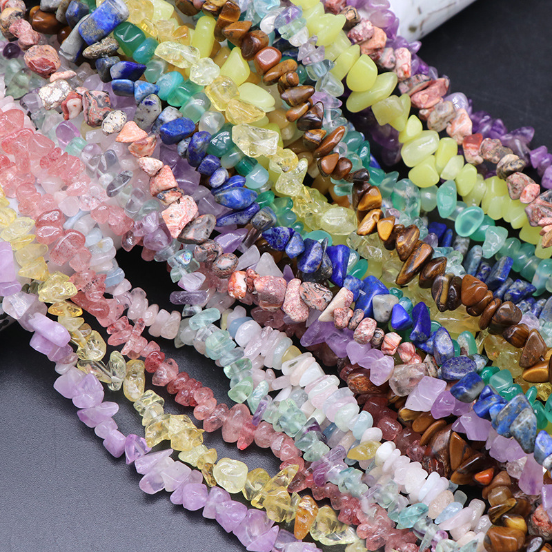 1 Chaîne De Perles De Bijoux En Pierre Naturelle De Gravier De Cristal De Forme Décontractée (Taille Des Perles : 3-5 Mm/5-8 Mm) Image2