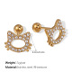 Boucles d'oreilles à tige en or et diamants blancs Image5