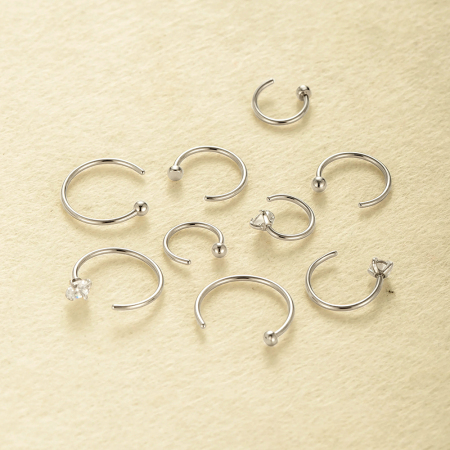Piercing de nez étanche en acier inoxydable pour femme (1 pièce)