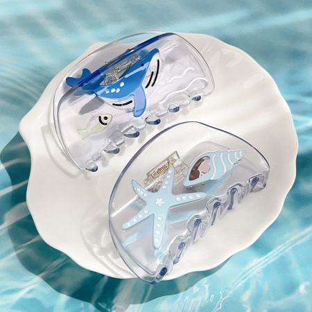 Pinces à cheveux pour femme en acétate, série Simple Vacation Turtle