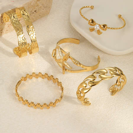 Bracelets pour femmes en acier inoxydable imperméables, géométriques, de la collection Romantique, parfaits pour les vacances. 2