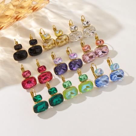 Boucles D'Oreilles De Soirée Pour Femmes, En Acier Inoxydable Gravé, Étanches Et Ornées De Zircon, Collection Luxe.