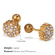 Boucles d'oreilles à tige en or et diamants blancs Image2