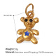 Pendentif goutte d'huile bleue en or 