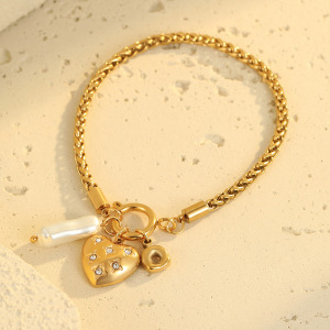 Colliers Pendentifs Pour Femmes En Acier Inoxydable Doré, Étanches, En Forme De Cœur, Style Rétro Romantique h5 Image4
