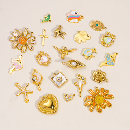 1 paire de pendentifs pour femmes, collection Simple Series Classic Animal, en acier inoxydable étanche 2