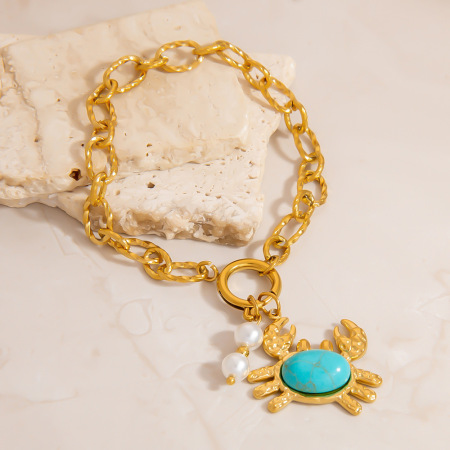 Bracelet femme étanche en acier inoxydable avec petit crabe mignon 2