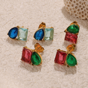 Boucles D'Oreilles Clous En Acier Inoxydable Étanche Couleur Or h5 Image2