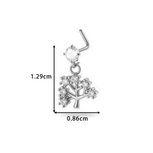 1 Pièce Simple Series Simple Heart Simple Copper Gold Color Zircon Piercing De Nez Pour Femme h5 Image2
