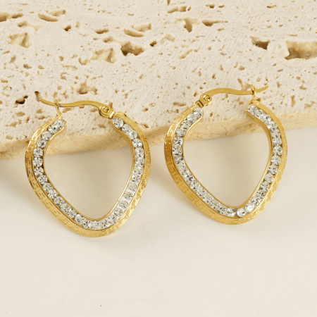 Boucles d'oreilles créoles classiques en acier inoxydable étanche couleur or