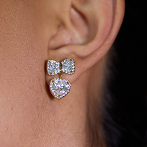 Boucles D'Oreilles Pendantes Rétro En Acier Inoxydable Doré, Imperméables, En Forme De Cœur h5 Image3