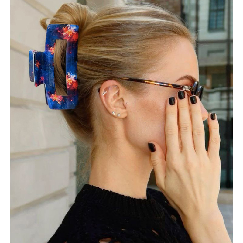 1 Paire De Pinces À Cheveux En Pvc Pour Femme, Série Simple, Décontractées, Couleurs Mélangées Image2