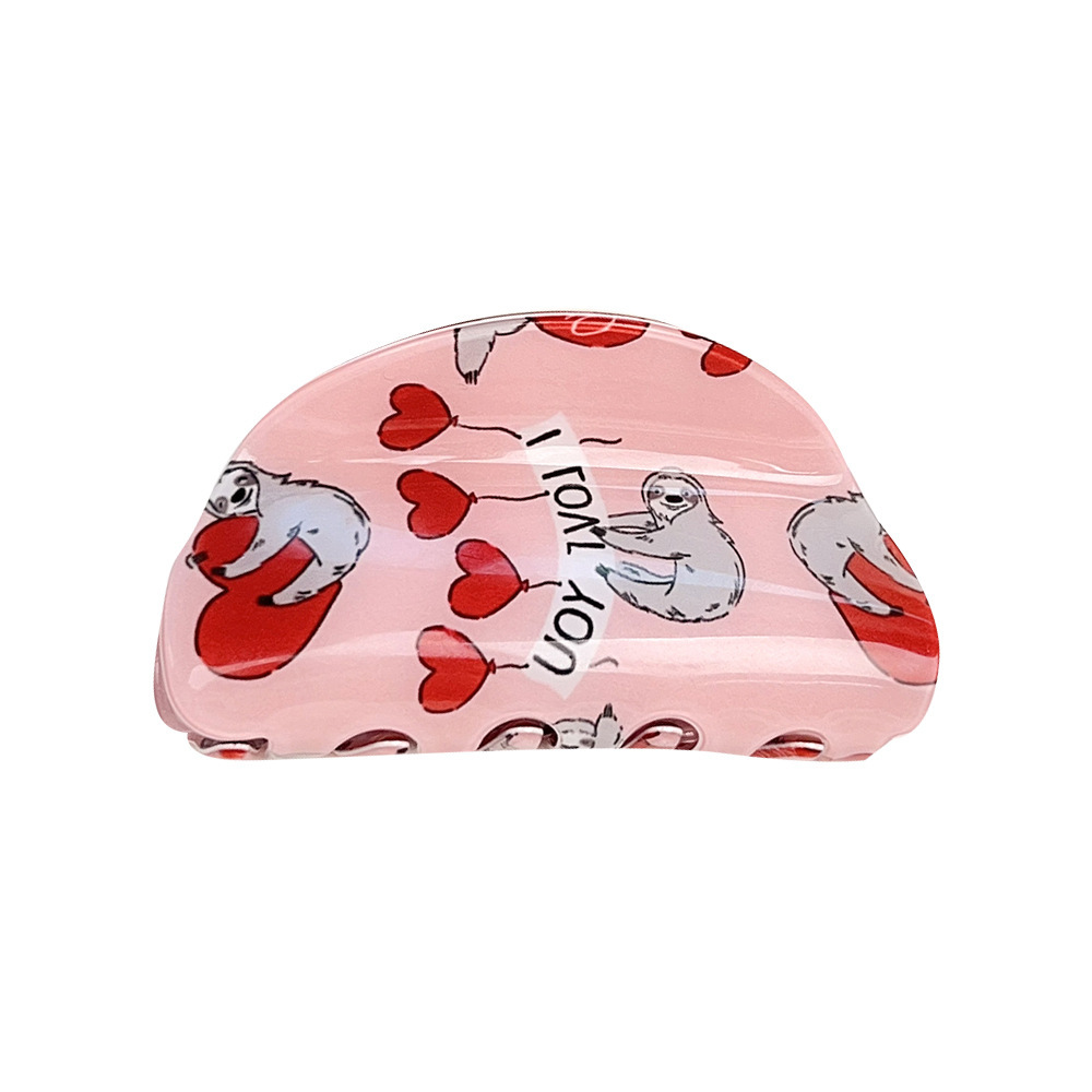 1 Paire De Pinces À Cheveux En Pvc Pour Femme, Série Simple, Style Décontracté, Motif Cœur Image4