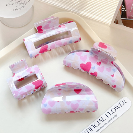 1 paire de pinces à cheveux en PVC pour femme, série simple, élégantes, en forme de cœur