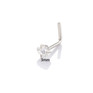 1 Pièce Simple Series Simple Heart Piercing De Nez Pour Femme En Acier Inoxydable Étanche, Sans Placage, Avec Zircon h5 Image5