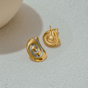 Boucles D'Oreilles À Clous En Acier Inoxydable Spiralé, Étanches Et De Couleurs Assorties h5 Image5