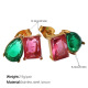 Boucles d'oreilles en zirconium rouge et vert Image2