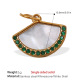 Pendentif en or, diamant vert et coquillage blanc Image5