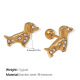 Boucles d'oreilles à tige en or et diamants blancs Image8