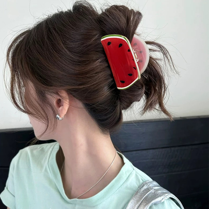 Pinces À Cheveux Pour Femmes En Acétate, Série Fruit Fresh-Style, 1 Pièce Image4
