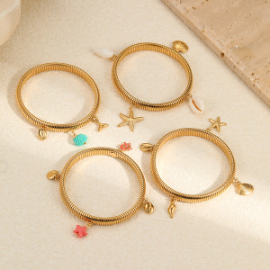 Bracelet Jonc Doré Pour Femme, Série Romantique, 1 Pièce h5 Image2