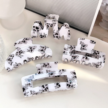1 paire de pinces à cheveux en PVC pour femme, série simple et mignonne