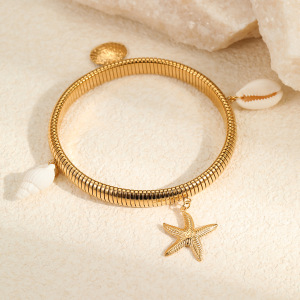 Bracelet Jonc Doré Pour Femme, Série Romantique, 1 Pièce h5 Image4