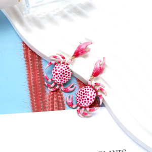 Boucles D'Oreilles Pendantes En Forme De Crabe En Alliage De Vacances h5 Image3