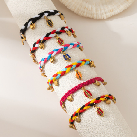 Bracelets créatifs tissés à la main en acier inoxydable pour femmes 2