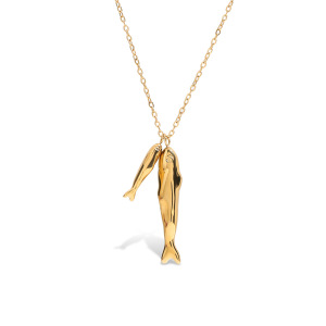 Colliers Pendentifs En Acier Inoxydable Étanche Couleur Or En Forme De Poisson h5