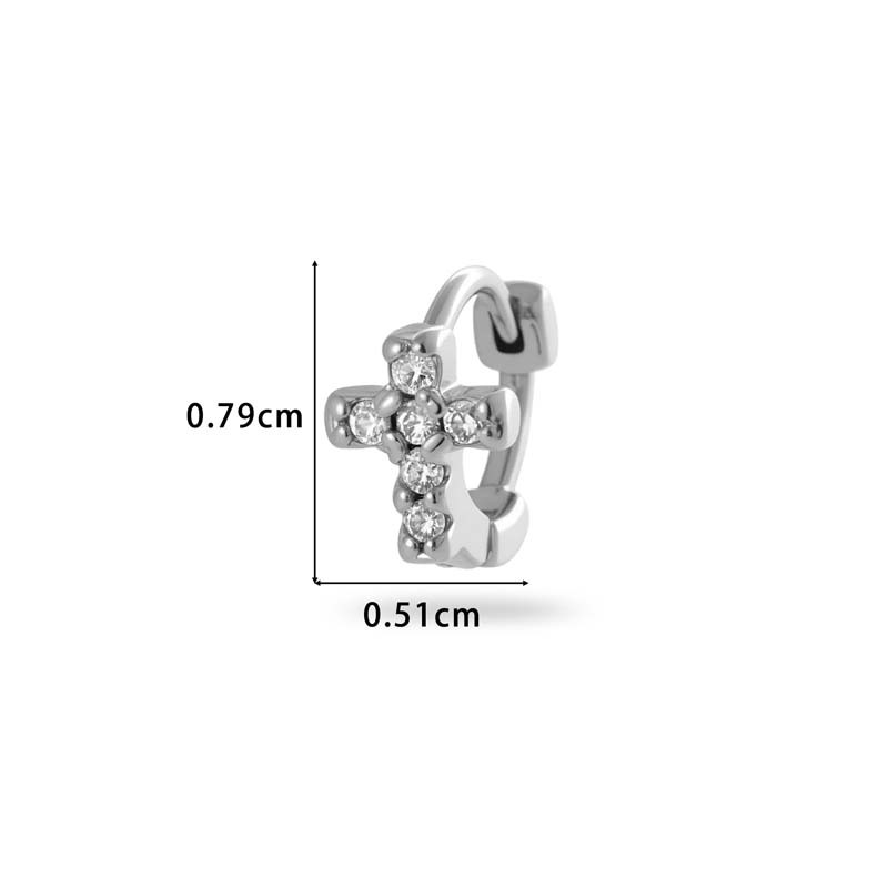 Boucles D'Oreilles Créoles Pour Femme, Série Simple, Cœur Simple, Cuivre, Or, Zircone Image2