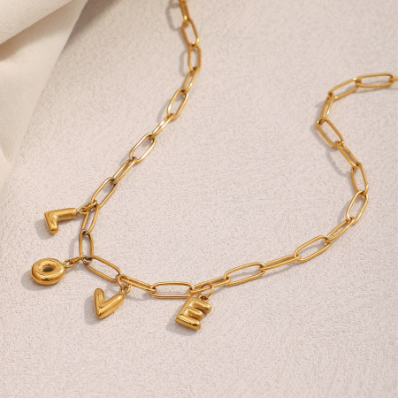 Colliers pendentifs pour femmes, en acier inoxydable, étanches, avec lettre, à faire soi-même (série Simple)