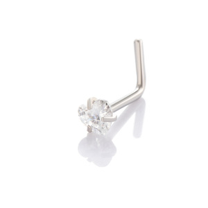 1 Pièce Simple Series Simple Heart Piercing De Nez Pour Femme En Acier Inoxydable Étanche, Sans Placage, Avec Zircon h5 