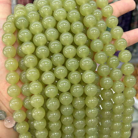1 chaîne de perles de bijoux en pierres naturelles annulaires vertes transparentes 2