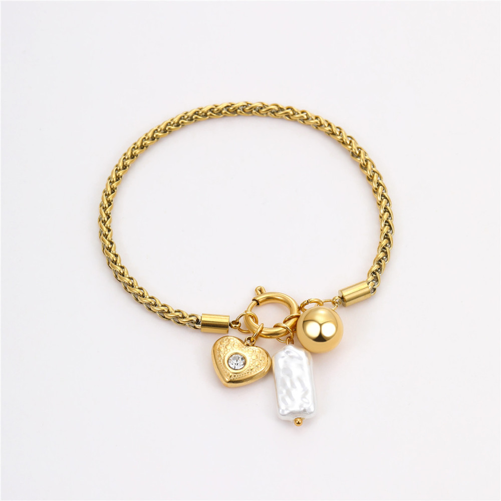 Colliers Pendentifs Pour Femmes En Acier Inoxydable Doré, Étanches, En Forme De Cœur, Style Rétro Romantique Image5
