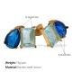 Boucles d'oreilles en zirconium bleu 