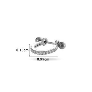 1 Pièce De Boucles D'Oreilles Piercing En Zircon Couleur Or Cuivré h5 Image2