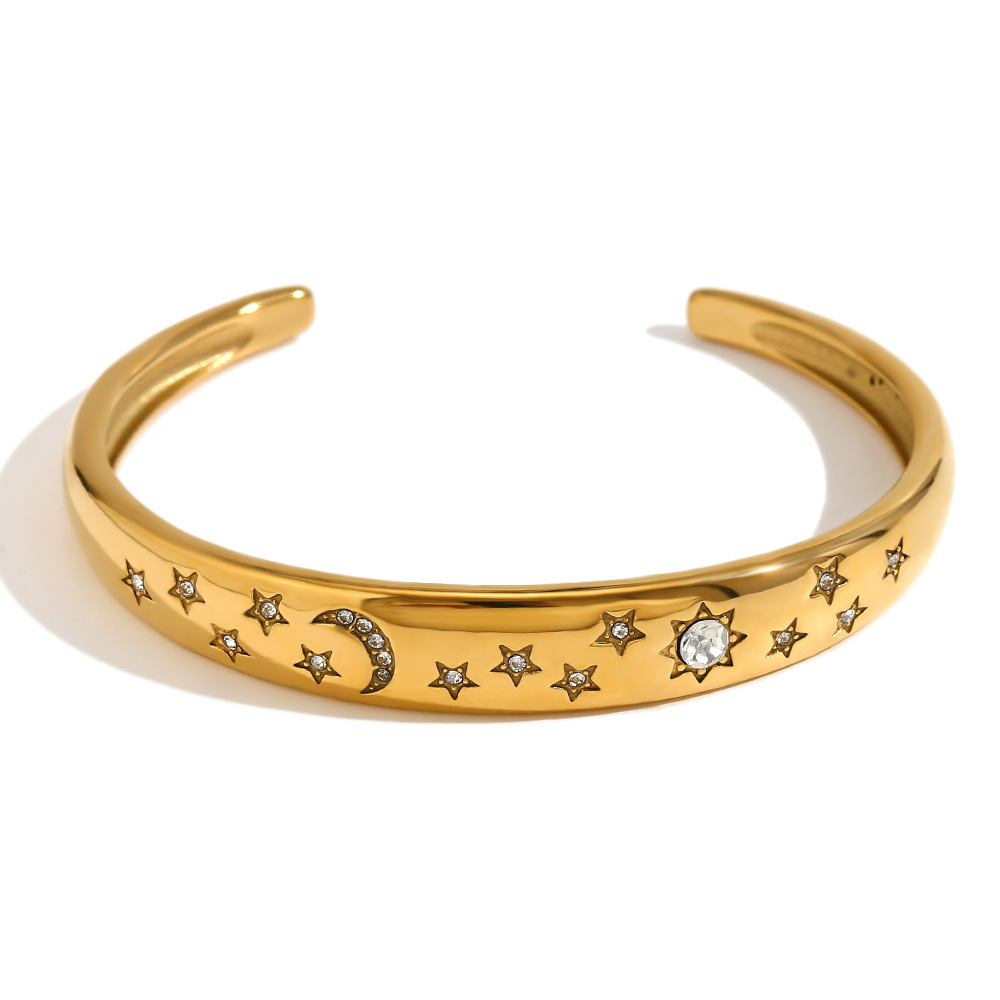 Bagues Ajustables Pour Femmes, En Acier Inoxydable, Étanches, De La Collection Simple Series Elegant Star 