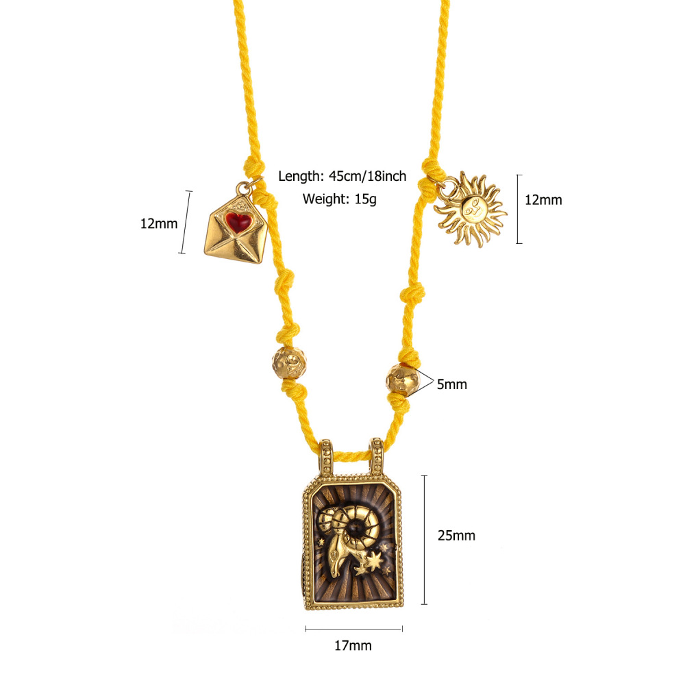 1 Paire De Colliers Pendentifs Pour Femmes, Collection Romantique Rétro Géométrique En Acier Inoxydable, Couleur Or, Étanches 