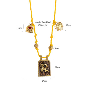 1 Paire De Colliers Pendentifs Pour Femmes, Collection Romantique Rétro Géométrique En Acier Inoxydable, Couleur Or, Étanches h5 
