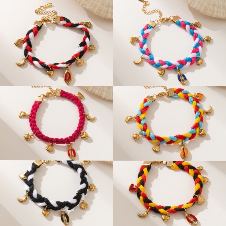 Bracelets créatifs tissés à la main en acier inoxydable pour femmes