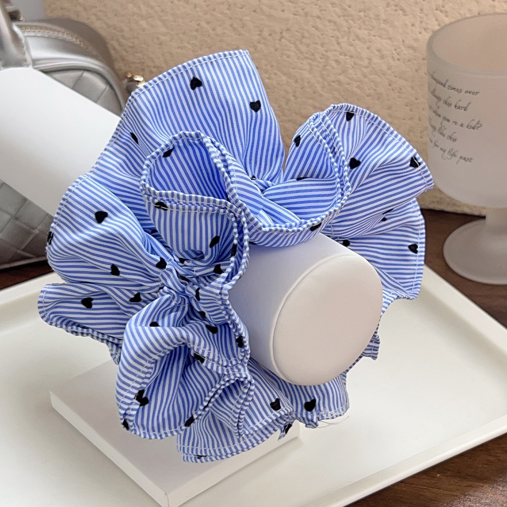1 Chouchou Pour Femme En Tissu À Rayures Élégantes, Série Simple