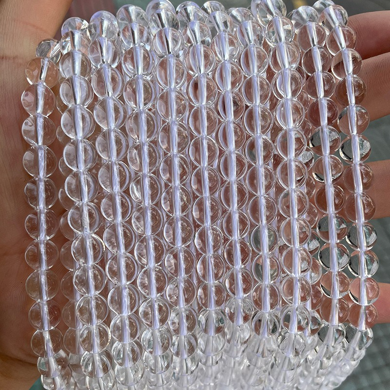 1 Chaîne De Perles De Bijoux En Cristal De Roche Et Quartz h5Image3